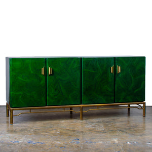 1970s Italian Malachite Lacquer Sideboard