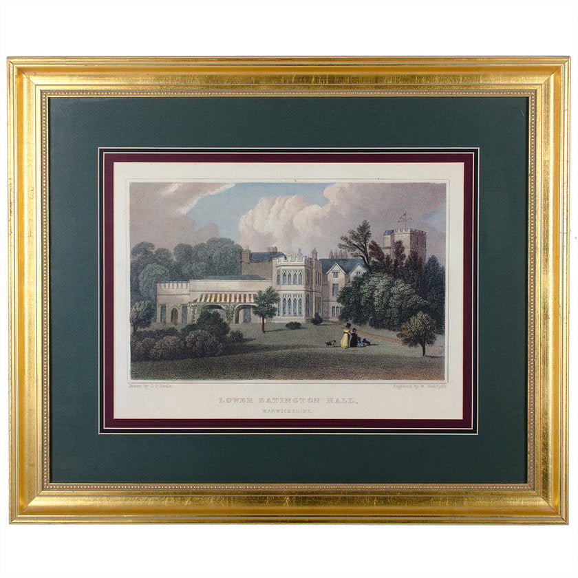 English Country Manor House Prints - A Pair