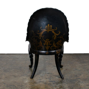 Victorian Japanned Papier-Mâché Chair, 1844