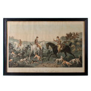 Dogs Having Lost Right Scent, Debucourt Hunt Scene Engraving