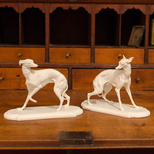 Boehm Bisque Whippet Figurines - A Pair