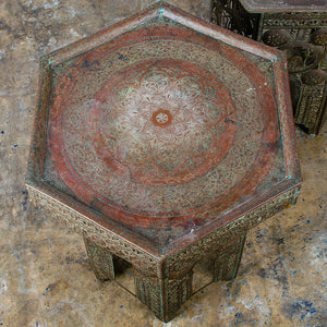 Moroccan Pierced Brass Side Tables