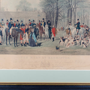 The Meet at Badminton, English Sporting Engraving 1847