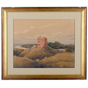 Watercolor of Norham Castle, Northumberland, England