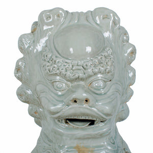 Large Chinese Celadon Ceramic Guardian Lions