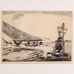 Yngve Edward Soderberg Etching, Ed.85, Nautical Sailing Print