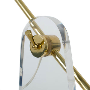 Bauer Articulated Lucite and Brass Lamp