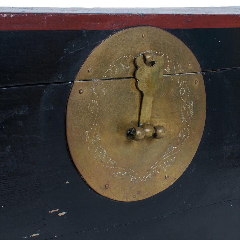 Antique Chinese Lacquered Trunk