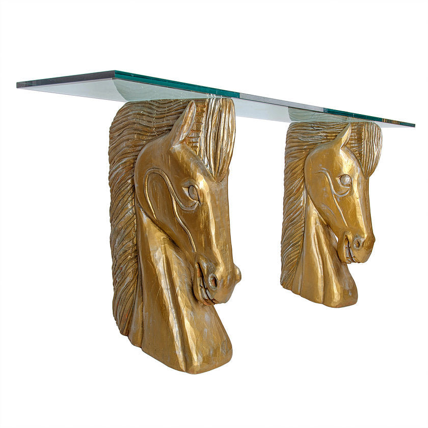 Carved Horse Head Console Table