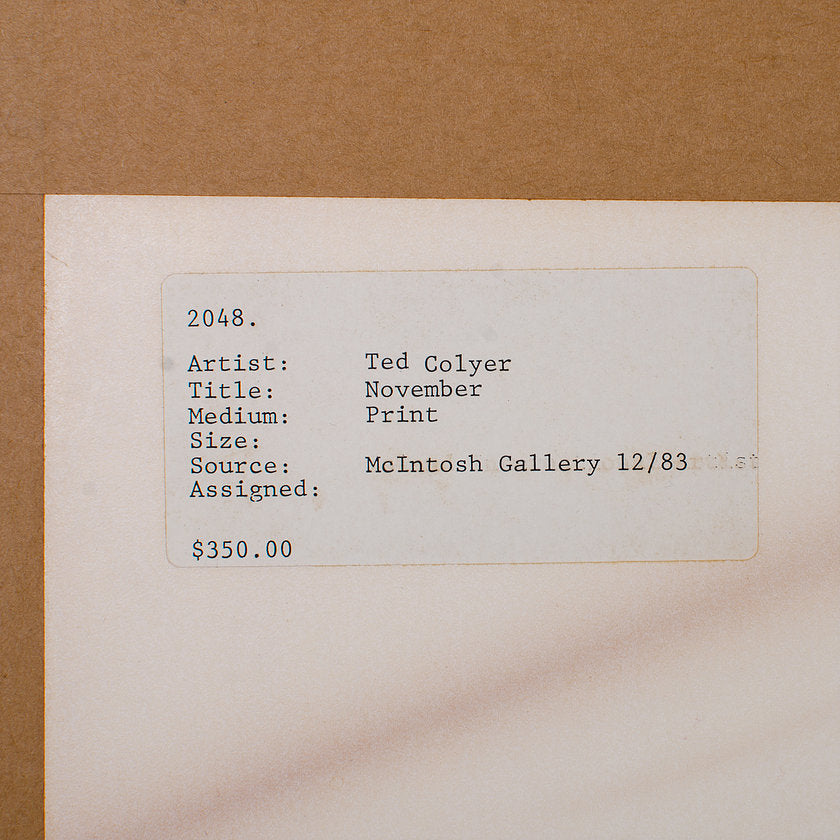 Ted Colyer “November” Woodblock Print
