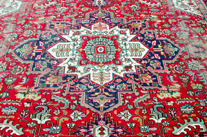 1930 Tabriz Heriz Rug - 9′4″ × 12′6″