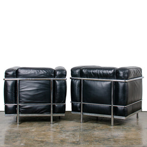 Cassina Le Corbusier LC2 Petit Modele Club Chairs - A Pair