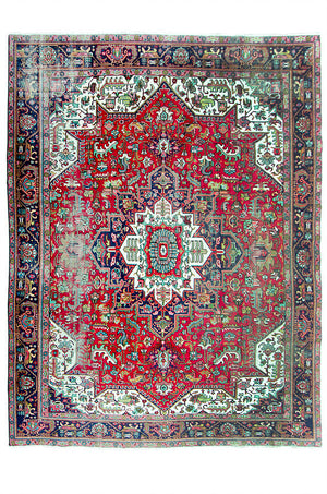 1930 Tabriz Heriz Rug - 9′4″ × 12′6″