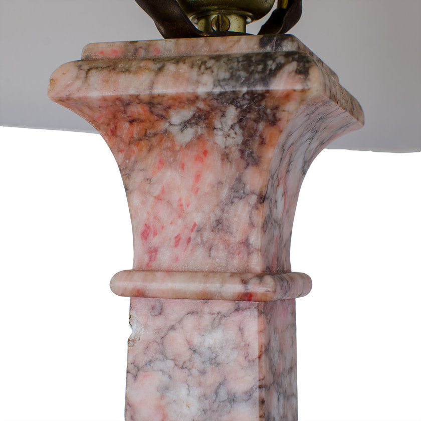 Marble Column Lamps - a Pair