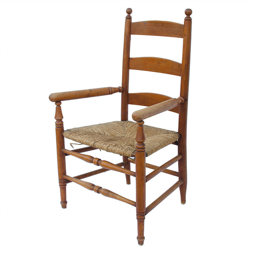 19th Century American Maple Ladder-Back Armchair