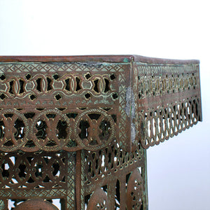 Moroccan Pierced Brass Side Tables