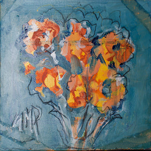 Suzanne McCullough Plowden “Orange Flowers”, Oil on Canvas