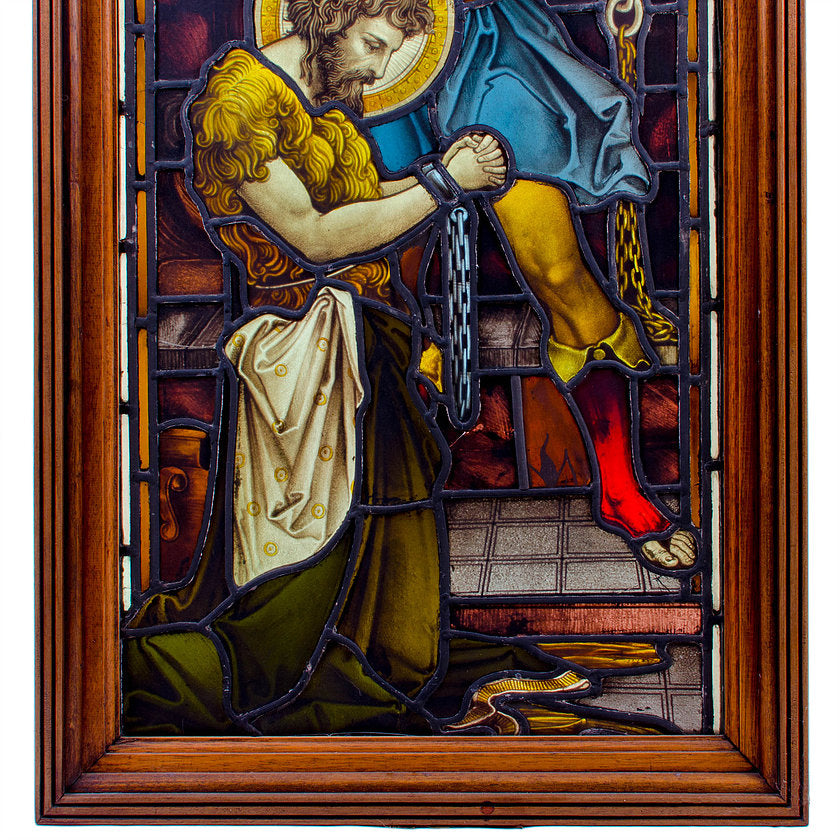 19th c. English Stained Glass Window - The Beheading of St. John
