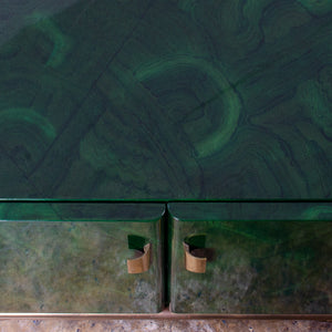 1970s Italian Malachite Lacquer Sideboard