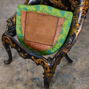 Victorian Japanned Papier-Mâché Chair, 1844