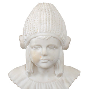 Nordic Girl Marble Bust, 19th Century
