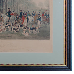 The Meet at Badminton, English Sporting Engraving 1847