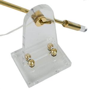Bauer Articulated Lucite and Brass Lamp