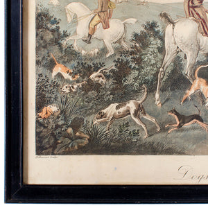 Dogs Having Lost Right Scent, Debucourt Hunt Scene Engraving