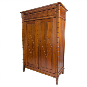 French Colonial Faux Bamboo Armoire C. 1900