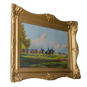 Janos Harencz, Militia on Horseback, Oil on Canvas
