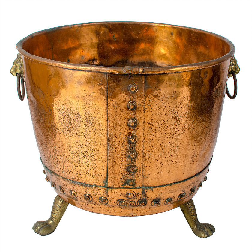 Large 19th c. Copper Log Bucket