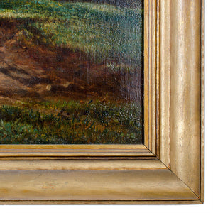 Barbizon School Oil Painting - Oxen Going to Plow in Morning