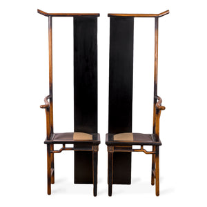 Modern Ming Style Yokeback Chairs - A Pair