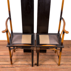 Modern Ming Style Yokeback Chairs - A Pair