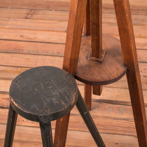 American Primitive Pine Easel & Stand, 19th Century