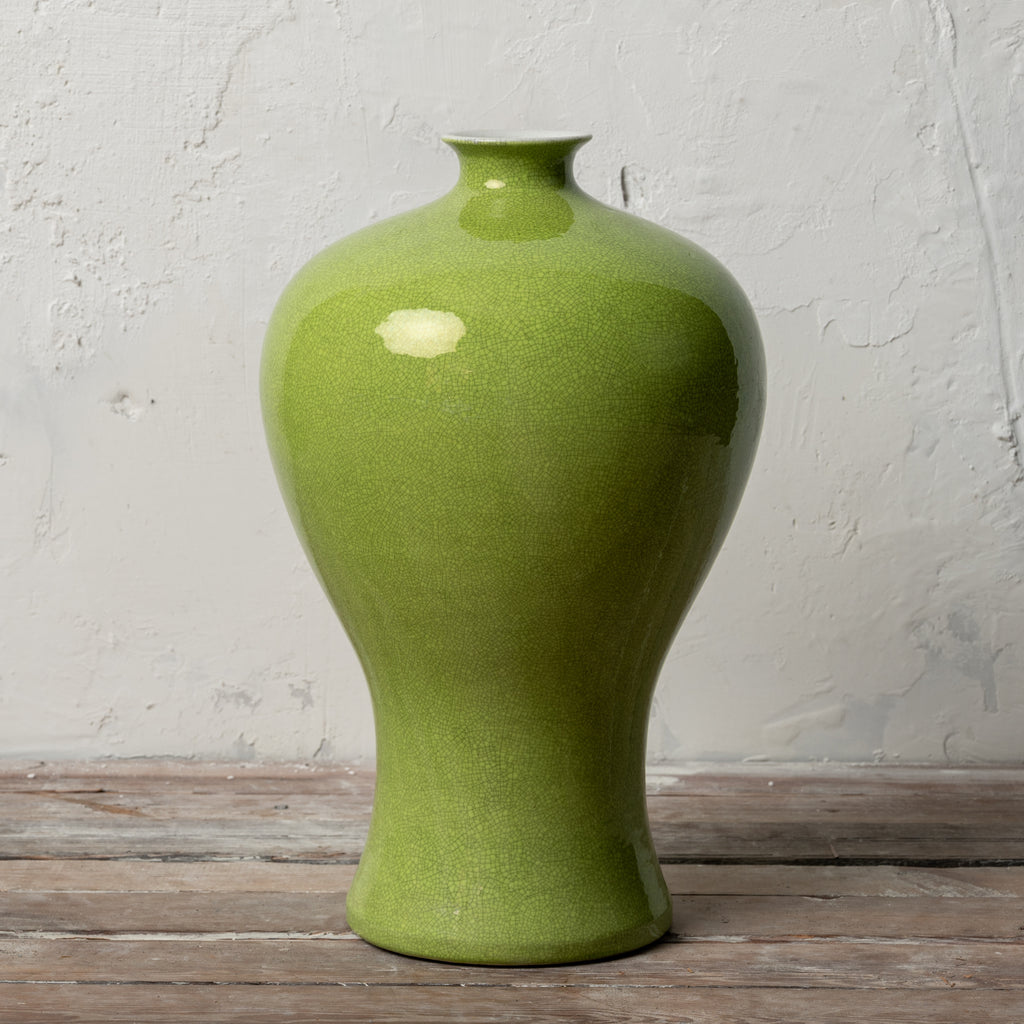 Chinese Green Monochrome Meiping Vase