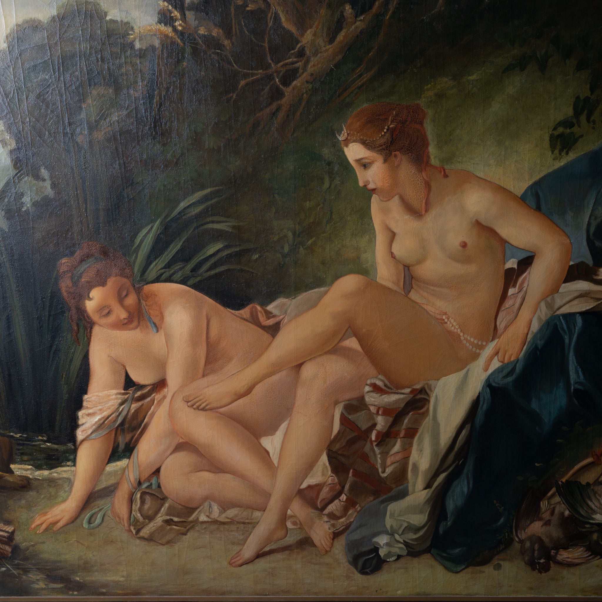 Diana Bathing, after Boucher Oil on Canvas, 19th Century