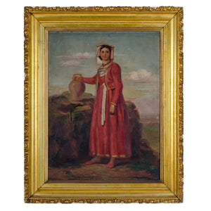 Antique Italian Peasant Oil Paintings - A Pair