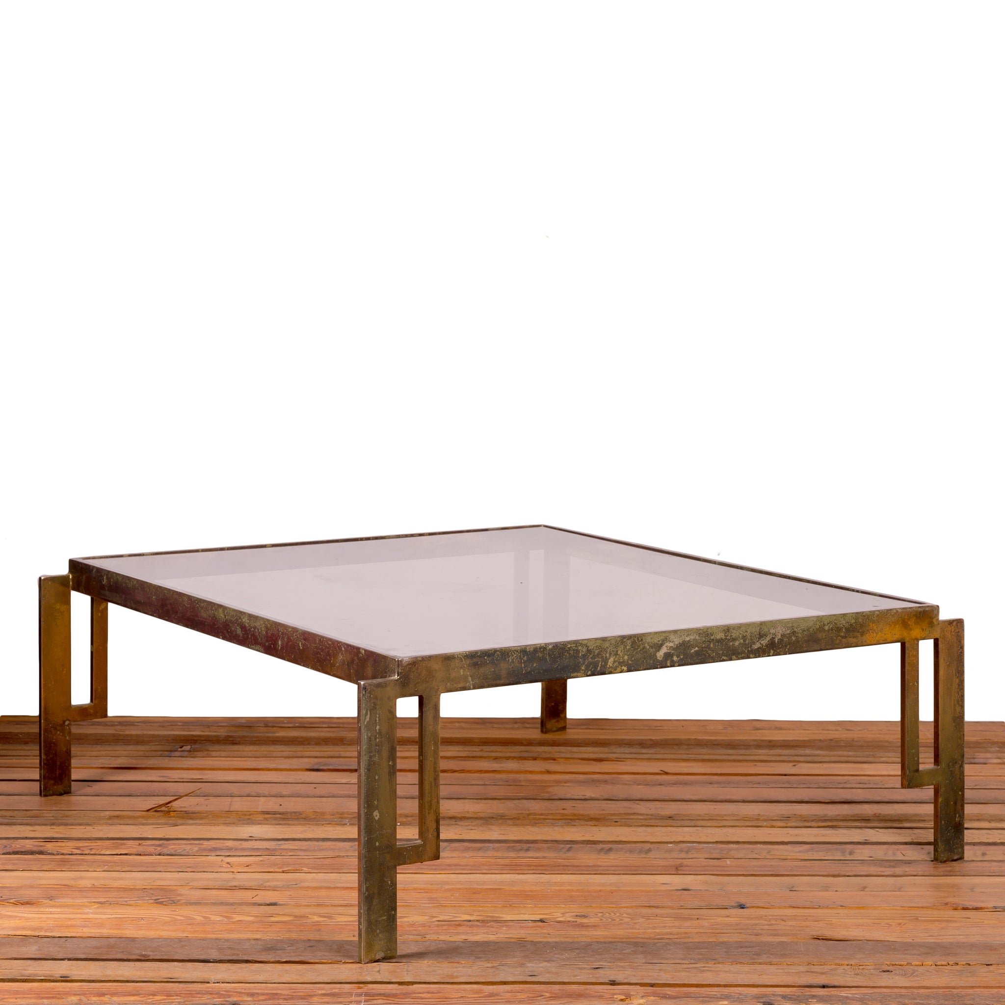 Patinated Brass Cocktail Table, 1970s