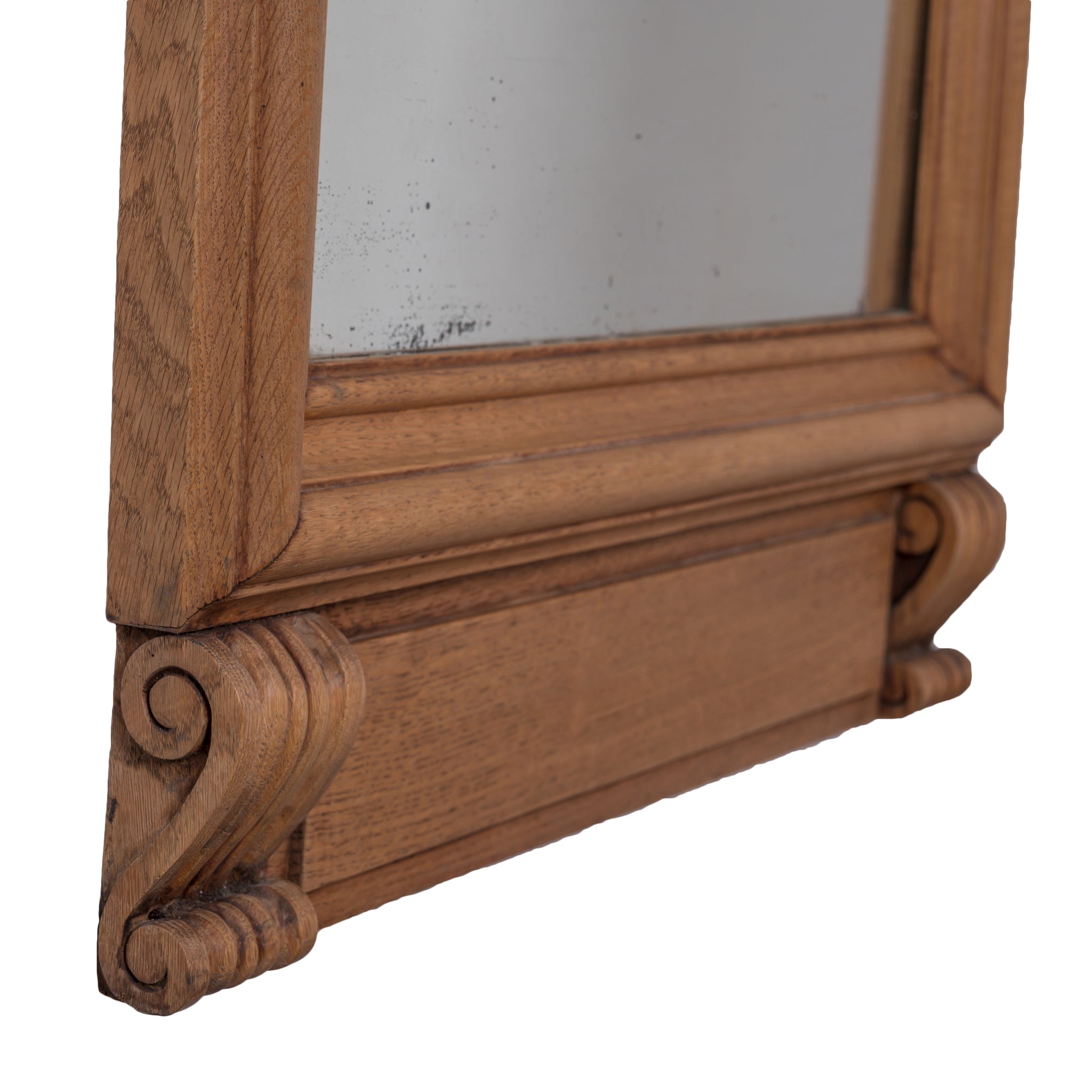 French Neoclassical Style Limed Oak Trumeau Mirrors, 19th Century - A Pair
