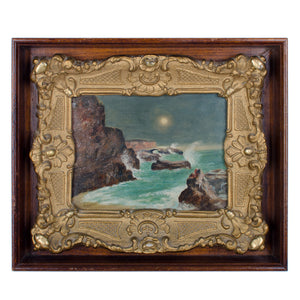 Feodor von Luerzer - Nocturnal California Coast Paintings - A Pair