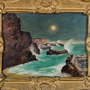 Feodor von Luerzer - Nocturnal California Coast Paintings - A Pair