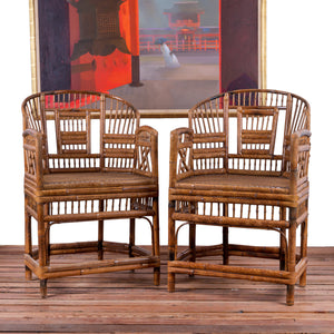 Brighton Bamboo Pavilion Chairs - A Pair