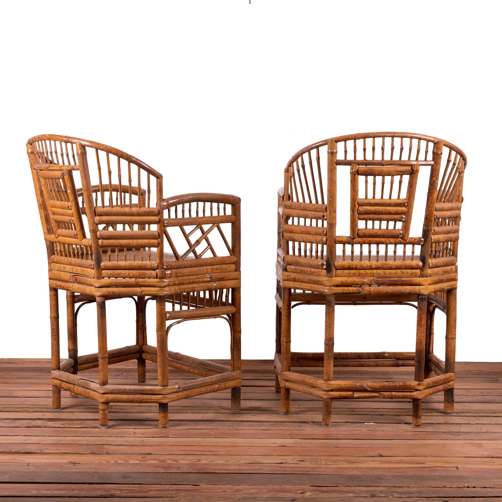 Brighton Bamboo Pavilion Chairs - A Pair