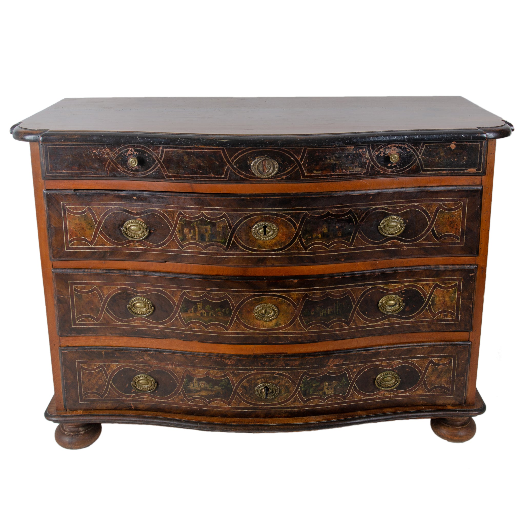 Swiss Baroque Painted Chest of Drawers c.1740