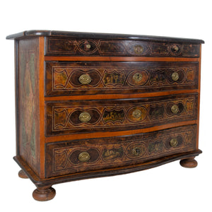 Swiss Baroque Painted Chest of Drawers c.1740