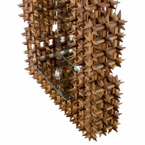 Crown of Thorns Tramp Art Mirror Sconces - a Pair