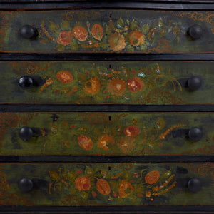 Victorian Polychrome Floral Painted Chest of Drawers