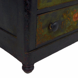 Victorian Polychrome Floral Painted Chest of Drawers