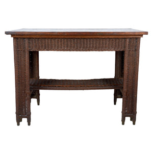 Arts & Crafts Wicker Library Table